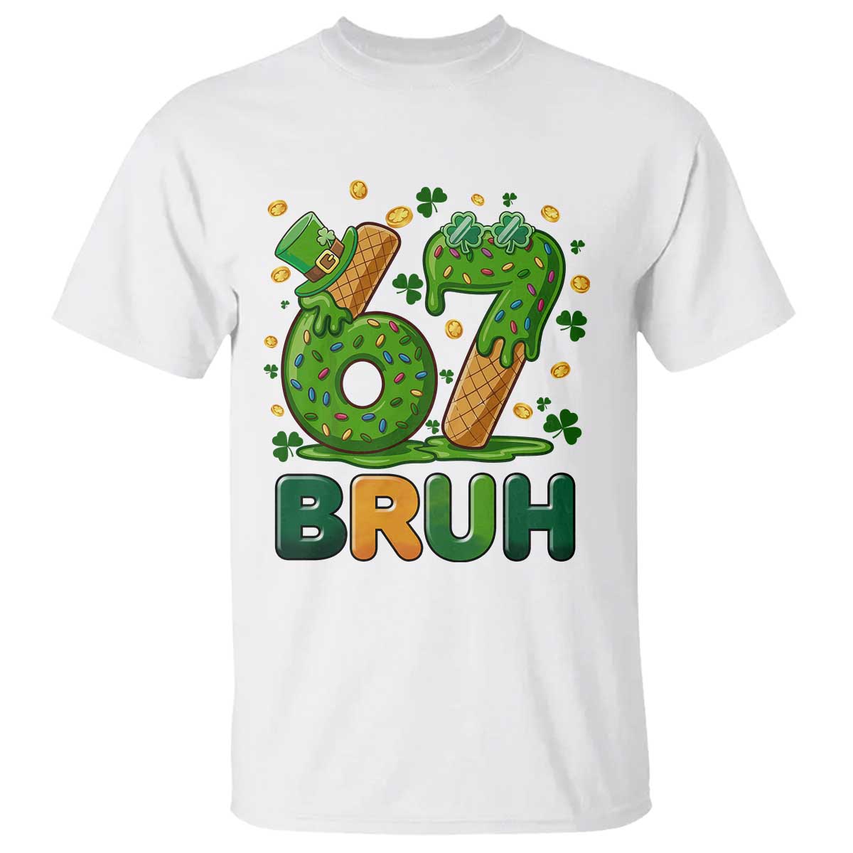 67 St Patricks Day T Shirt Funny Six Seven Bruh Meme
