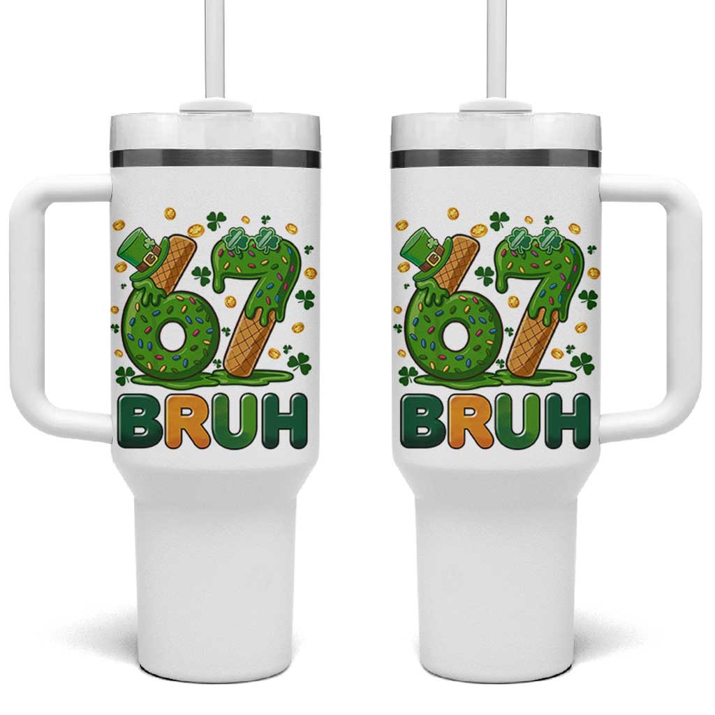 67 St Patricks Day Tumbler With Handle Funny Six Seven Bruh Meme