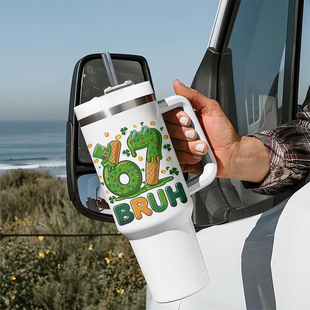 67 St Patricks Day Tumbler With Handle Funny Six Seven Bruh Meme