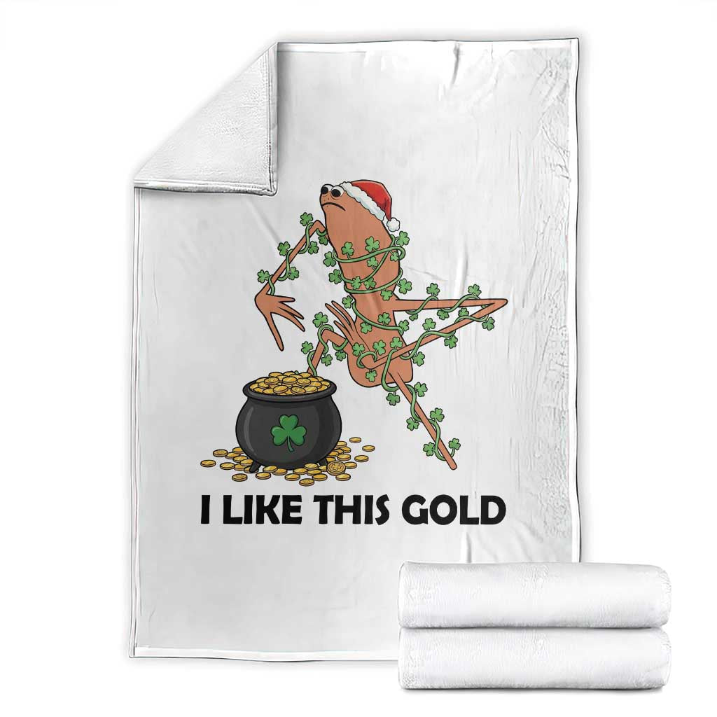 Marcus The Worm St Patricks Day Throw Blanket I Like This Gold