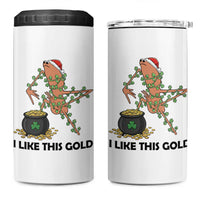 Marcus The Worm St Patricks Day 4 in 1 Can Cooler Tumbler I Like This Gold