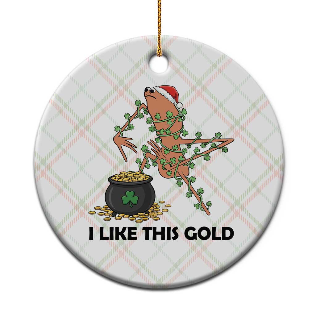 Marcus The Worm St Patricks Day Ceramic Ornament I Like This Gold