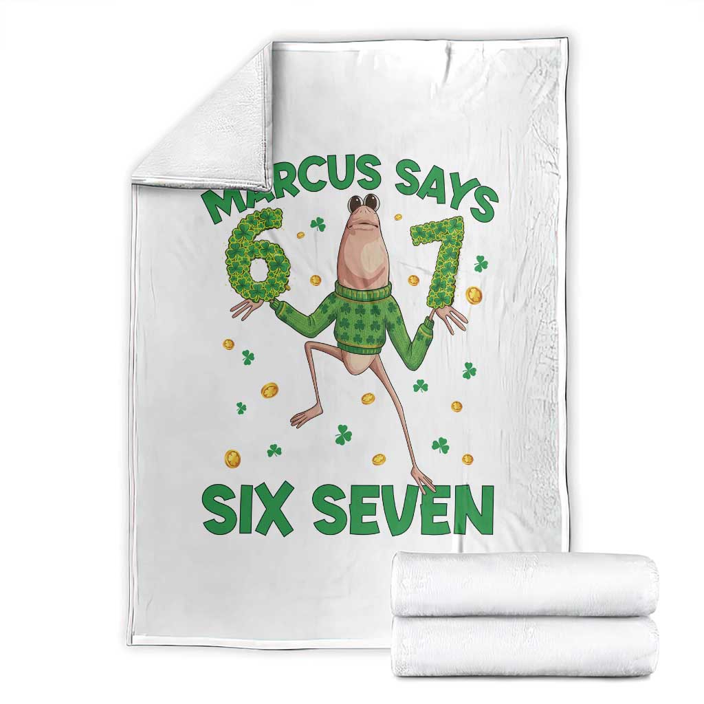 Marcus The Worm St Patricks Day Throw Blanket Funny 67 Six Seven Hands Meme