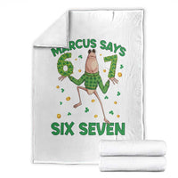 Marcus The Worm St Patricks Day Throw Blanket Funny 67 Six Seven Hands Meme