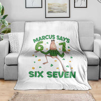 Marcus The Worm St Patricks Day Throw Blanket Funny 67 Six Seven Hands Meme