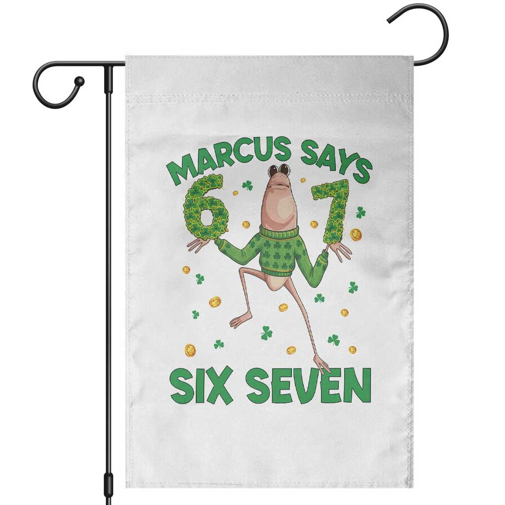 Marcus The Worm St Patricks Day Garden Flag Funny 67 Six Seven Hands Meme