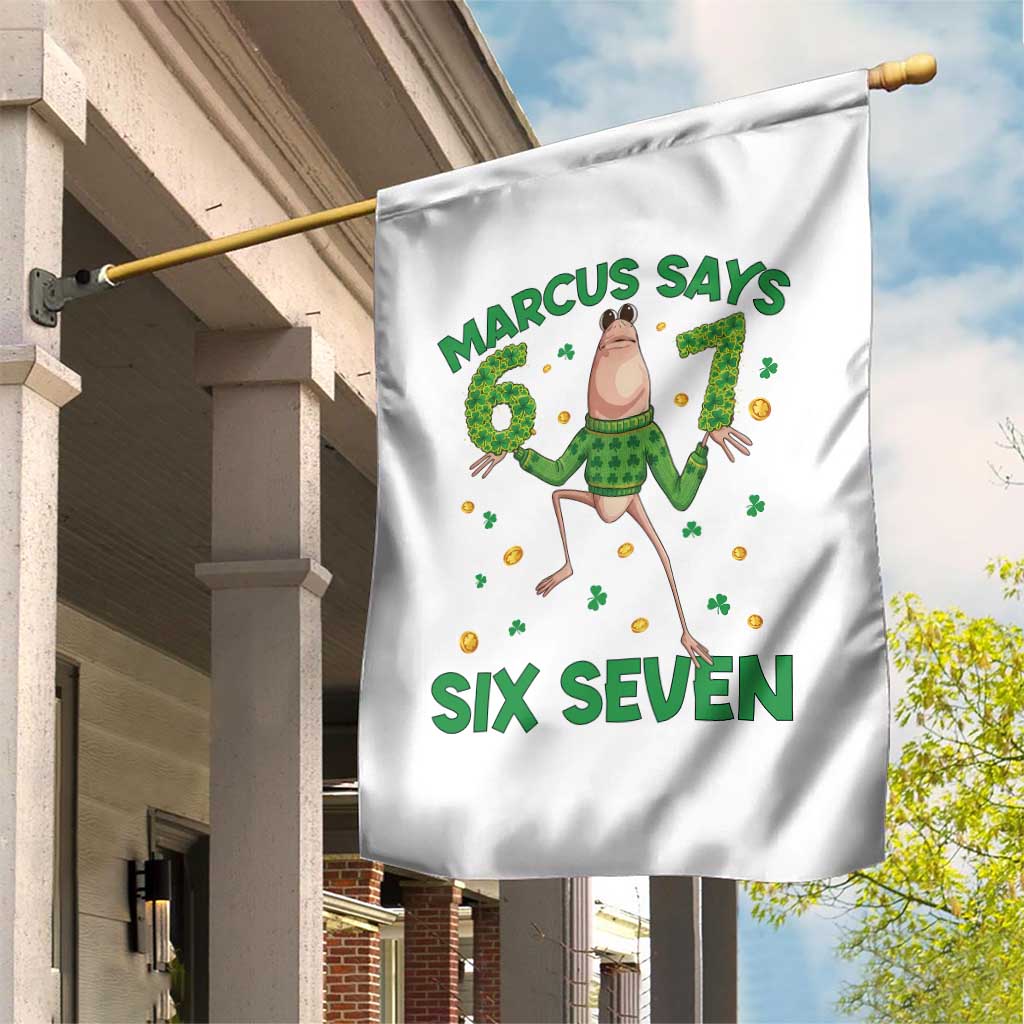Marcus The Worm St Patricks Day Garden Flag Funny 67 Six Seven Hands Meme