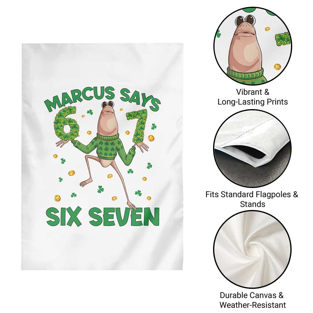 Marcus The Worm St Patricks Day Garden Flag Funny 67 Six Seven Hands Meme