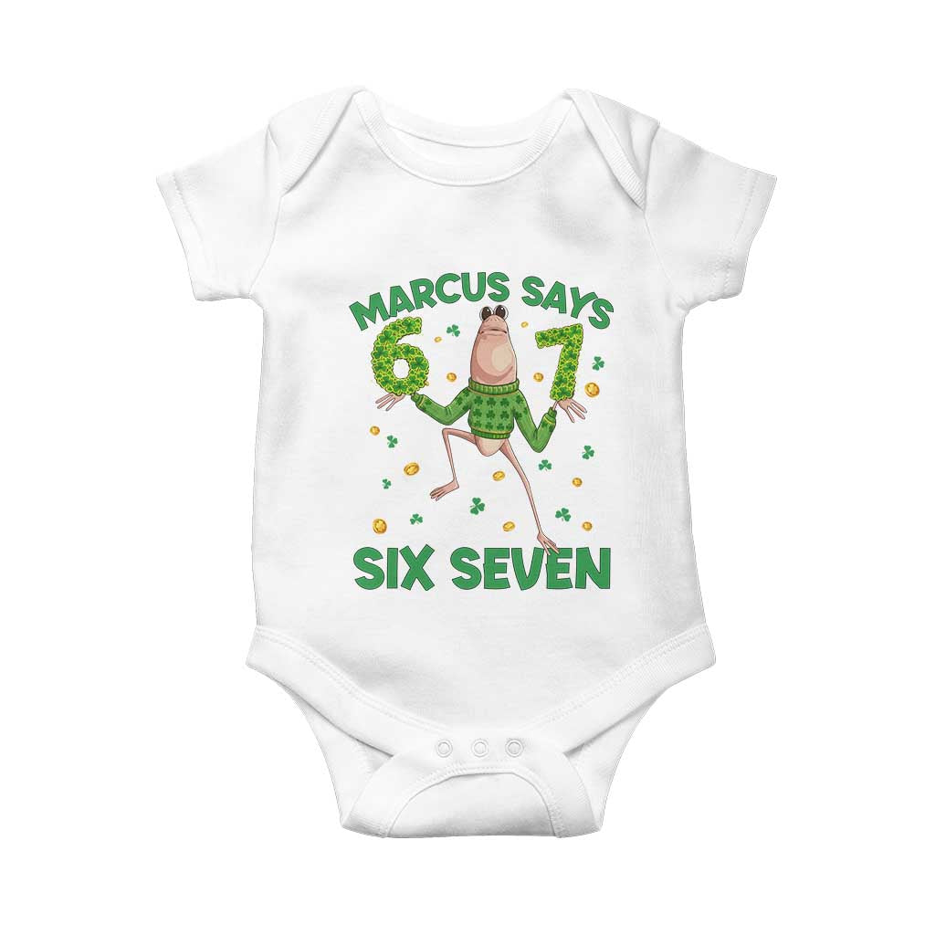 Marcus The Worm St Patricks Day Baby Onesie Funny 67 Six Seven Hands Meme