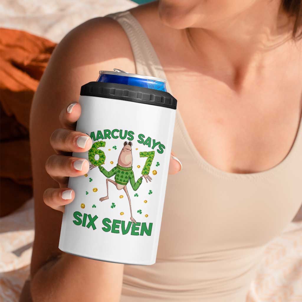 Marcus The Worm St Patricks Day 4 in 1 Can Cooler Tumbler Funny 67 Six Seven Hands Meme