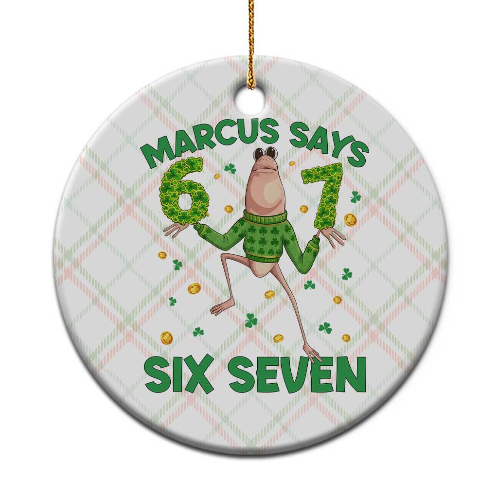 Marcus The Worm St Patricks Day Ceramic Ornament Funny 67 Six Seven Hands Meme