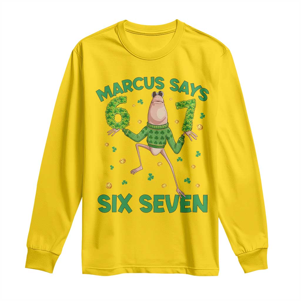 Marcus The Worm St Patricks Day Long Sleeve Shirt Funny 67 Six Seven Hands Meme