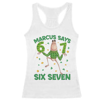 Marcus The Worm St Patricks Day Racerback Tank Top Funny 67 Six Seven Hands Meme