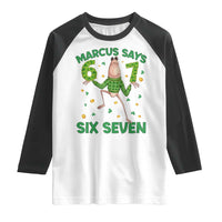 Marcus The Worm St Patricks Day Raglan Shirt Funny 67 Six Seven Hands Meme