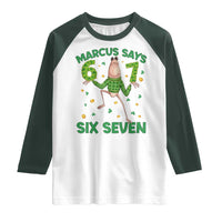 Marcus The Worm St Patricks Day Raglan Shirt Funny 67 Six Seven Hands Meme