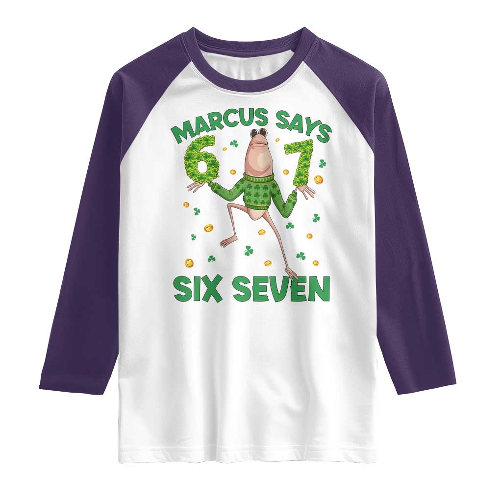 Marcus The Worm St Patricks Day Raglan Shirt Funny 67 Six Seven Hands Meme