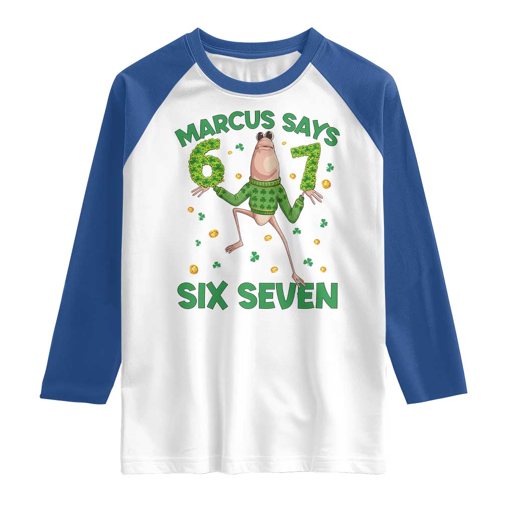 Marcus The Worm St Patricks Day Raglan Shirt Funny 67 Six Seven Hands Meme