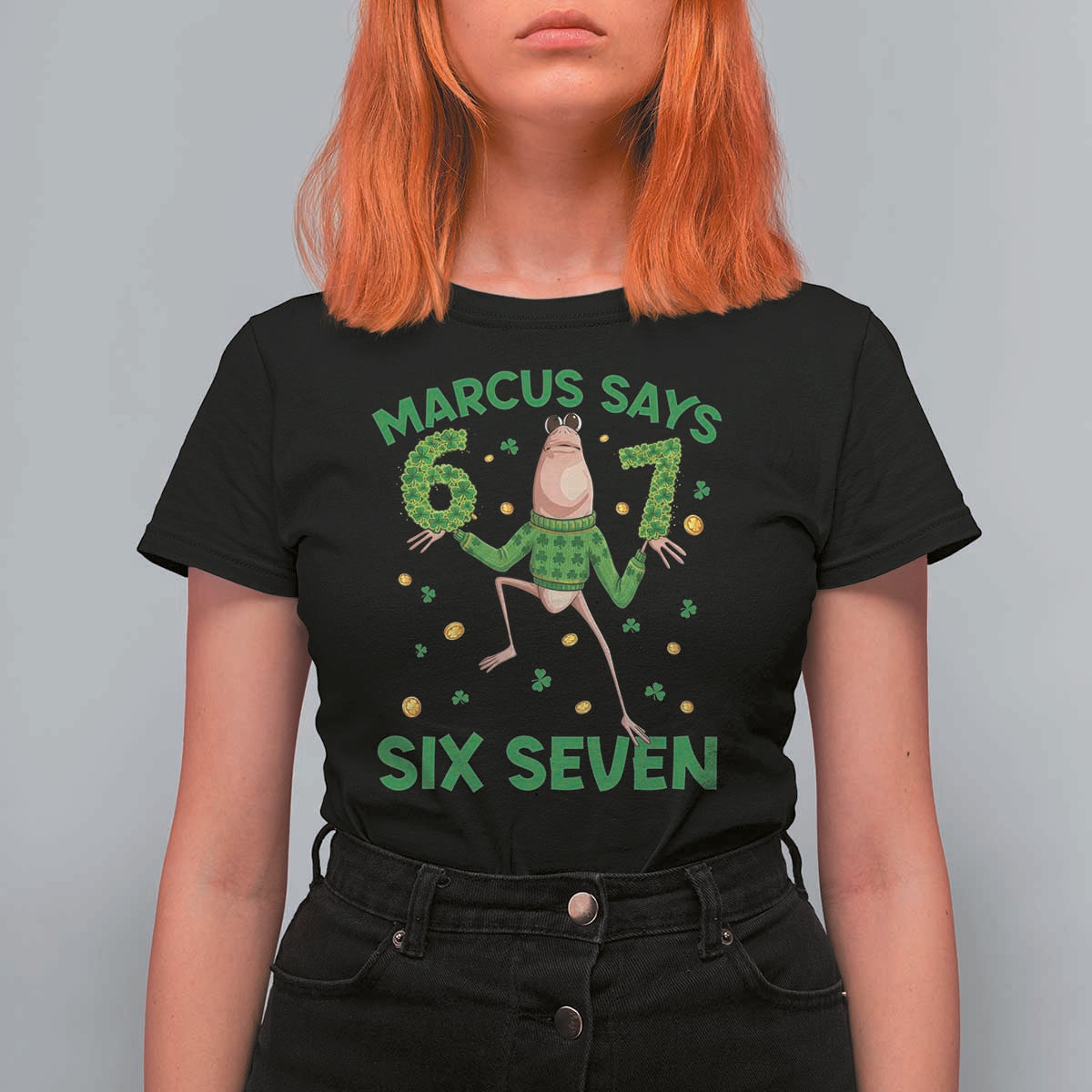 Marcus The Worm St Patricks Day T Shirt For Women Funny 67 Six Seven Hands Meme