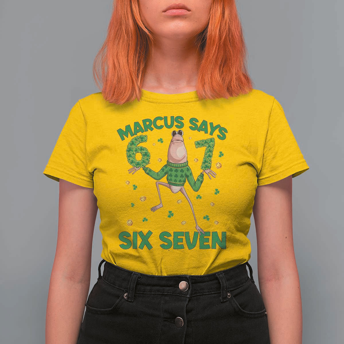 Marcus The Worm St Patricks Day T Shirt For Women Funny 67 Six Seven Hands Meme