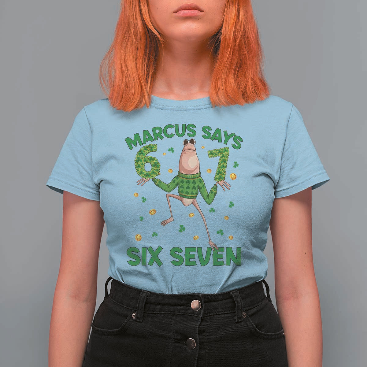 Marcus The Worm St Patricks Day T Shirt For Women Funny 67 Six Seven Hands Meme