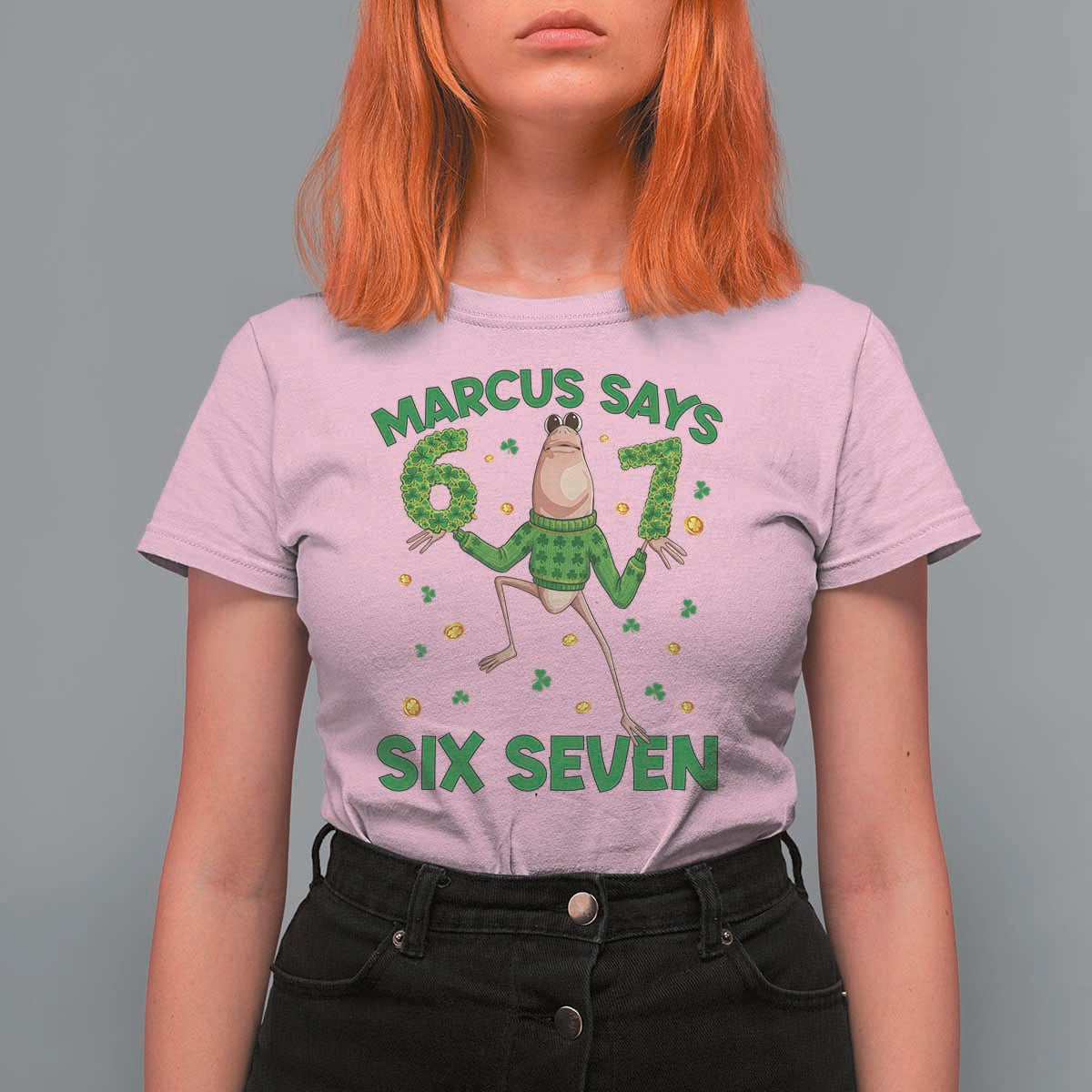 Marcus The Worm St Patricks Day T Shirt For Women Funny 67 Six Seven Hands Meme