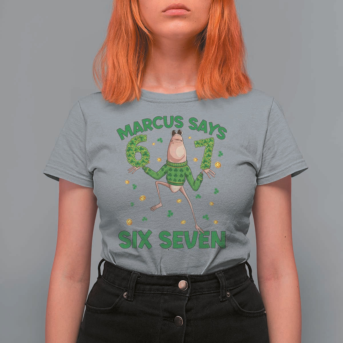 Marcus The Worm St Patricks Day T Shirt For Women Funny 67 Six Seven Hands Meme