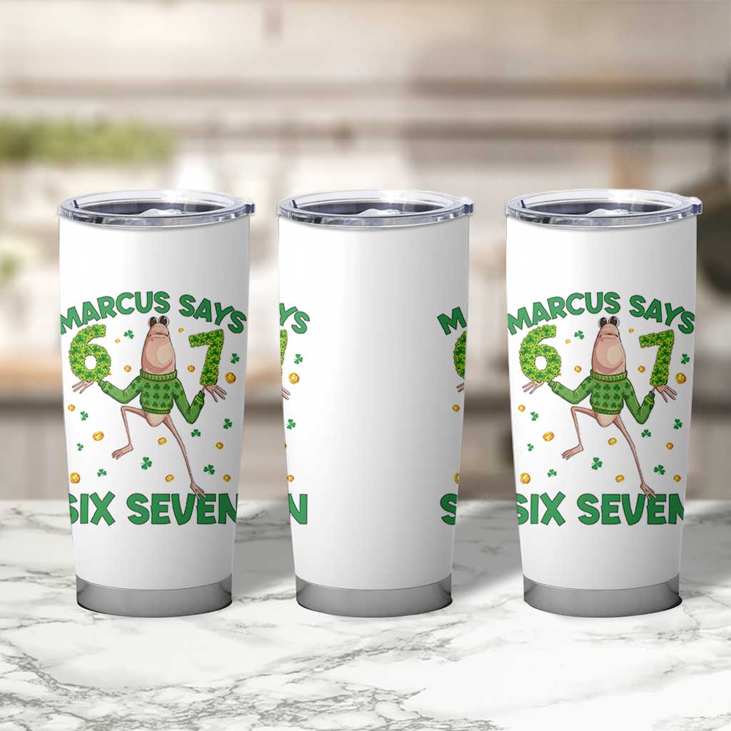 Marcus The Worm St Patricks Day Tumbler Cup Funny 67 Six Seven Hands Meme