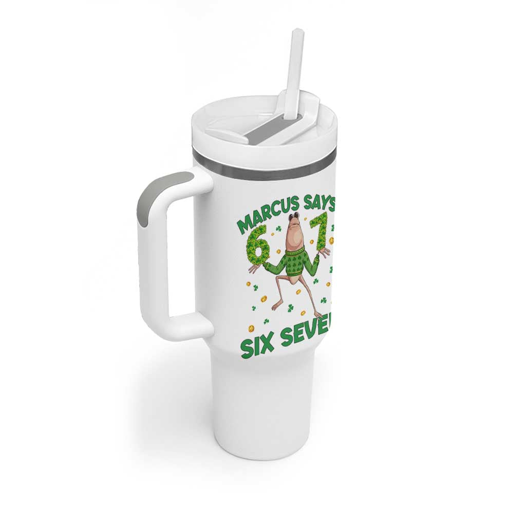 Marcus The Worm St Patricks Day Tumbler With Handle Funny 67 Six Seven Hands Meme