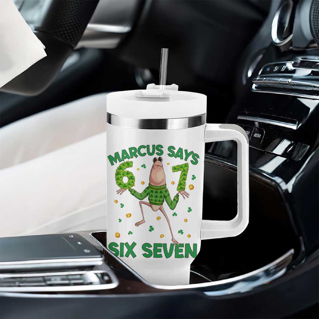 Marcus The Worm St Patricks Day Tumbler With Handle Funny 67 Six Seven Hands Meme