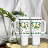Marcus The Worm St Patricks Day Tumbler With Handle Funny 67 Six Seven Hands Meme