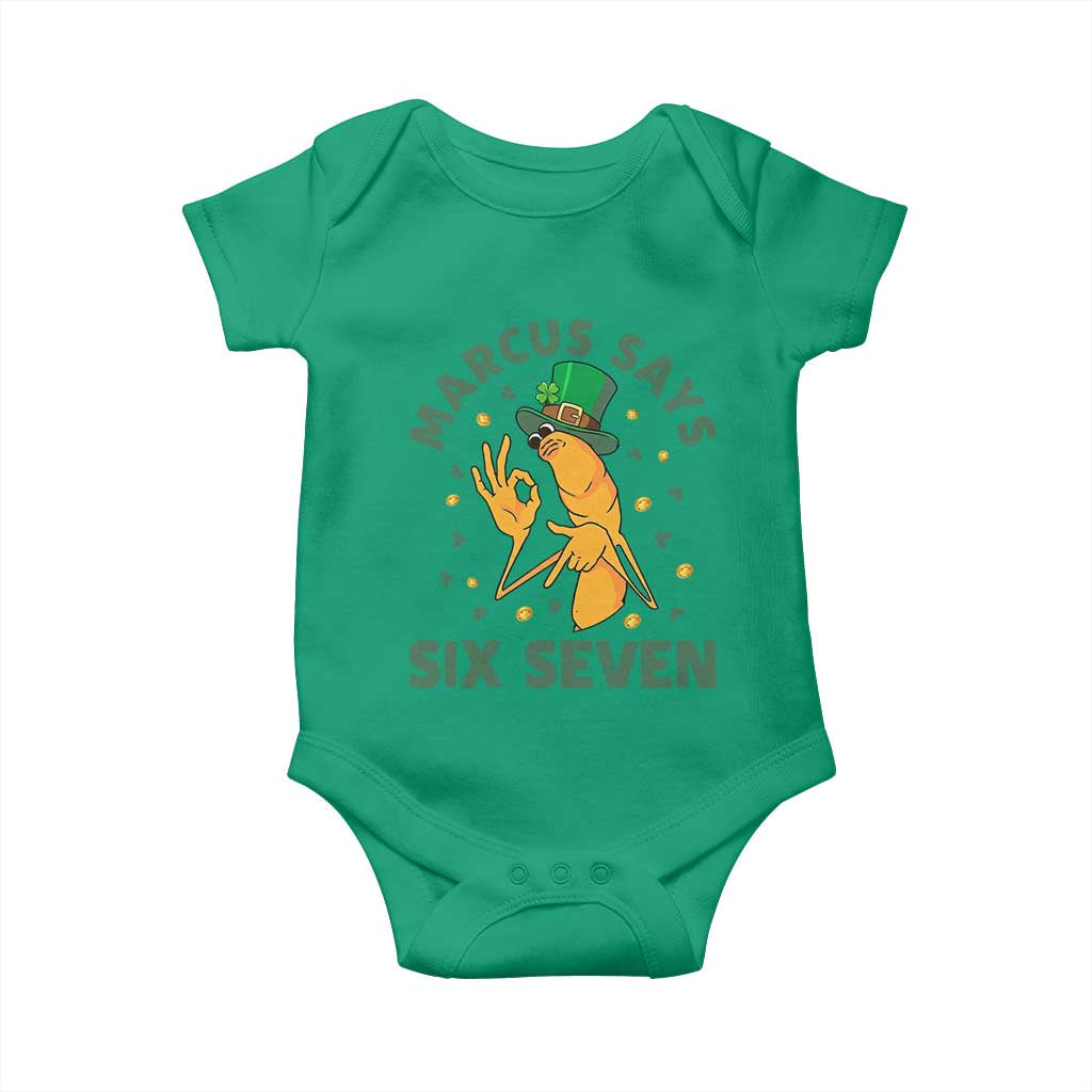 67 St Patricks Day Baby Onesie Funny Marcus The Worm Say Six Seven Meme