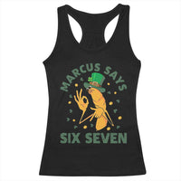 67 St Patricks Day Racerback Tank Top Funny Marcus The Worm Say Six Seven Meme