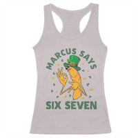 67 St Patricks Day Racerback Tank Top Funny Marcus The Worm Say Six Seven Meme