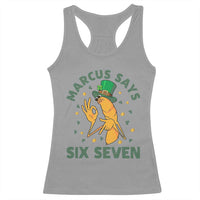 67 St Patricks Day Racerback Tank Top Funny Marcus The Worm Say Six Seven Meme
