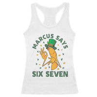 67 St Patricks Day Racerback Tank Top Funny Marcus The Worm Say Six Seven Meme