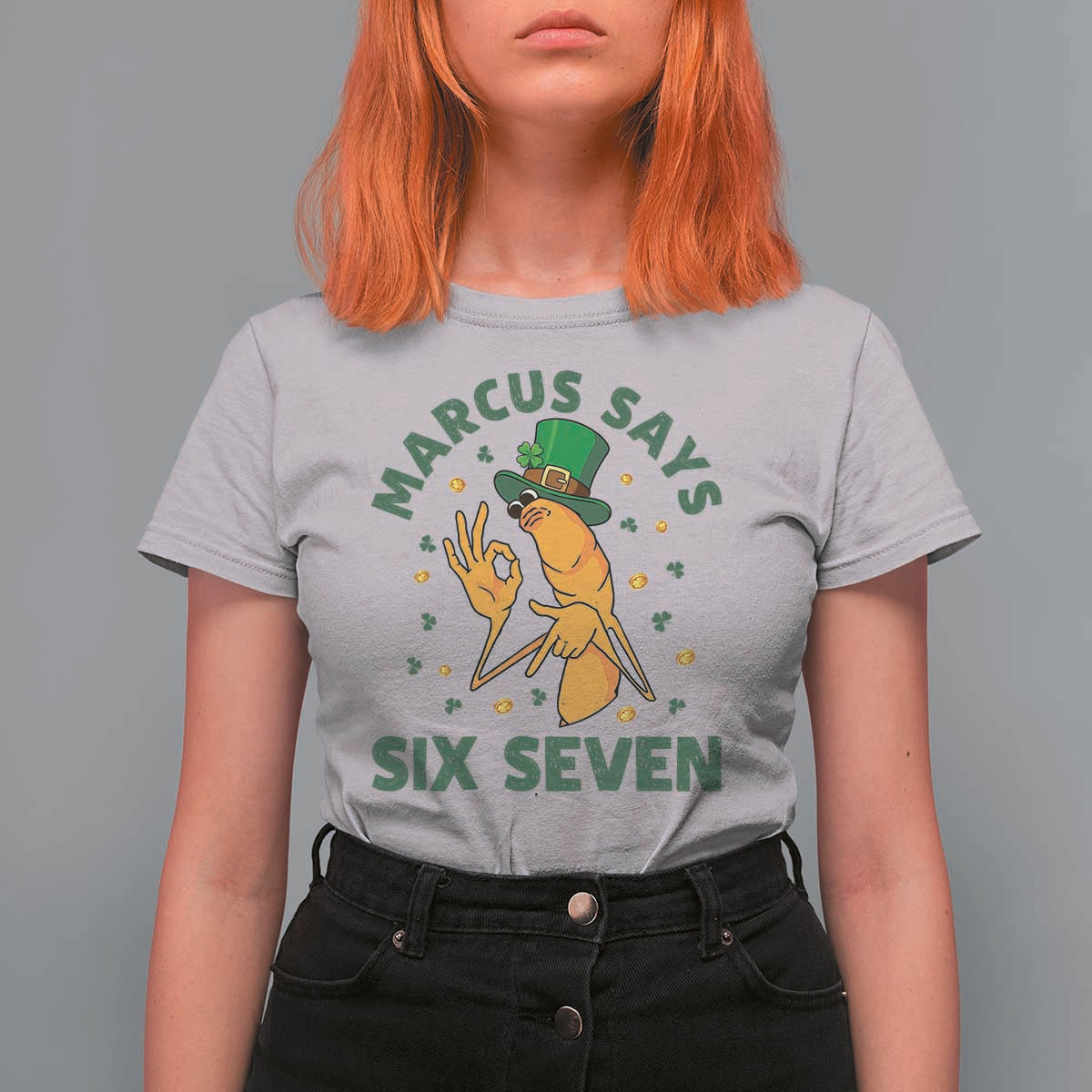 67 St Patricks Day T Shirt For Women Funny Marcus The Worm Say Six Seven Meme