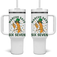 67 St Patricks Day Tumbler With Handle Funny Marcus The Worm Say Six Seven Meme