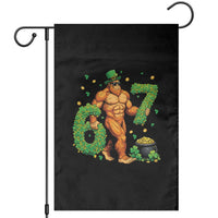 67 St Patricks Day Garden Flag Funny Bigfoot Six Seven Shamrock Party Meme