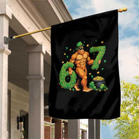 67 St Patricks Day Garden Flag Funny Bigfoot Six Seven Shamrock Party Meme