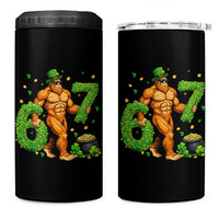 67 St Patricks Day 4 in 1 Can Cooler Tumbler Funny Bigfoot Six Seven Shamrock Party Meme