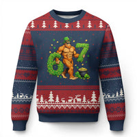 67 St Patricks Day Ugly Christmas Sweater Funny Bigfoot Six Seven Shamrock Party Meme