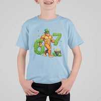 67 St Patricks Day T Shirt For Kid Funny Bigfoot Six Seven Shamrock Party Meme