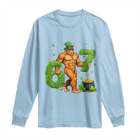 67 St Patricks Day Long Sleeve Shirt Funny Bigfoot Six Seven Shamrock Party Meme