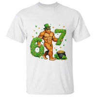 67 St Patricks Day T Shirt Funny Bigfoot Six Seven Shamrock Party Meme