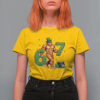 67 St Patricks Day T Shirt For Women Funny Bigfoot Six Seven Shamrock Party Meme