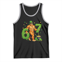 67 St Patricks Day Tank Top Funny Bigfoot Six Seven Shamrock Party Meme
