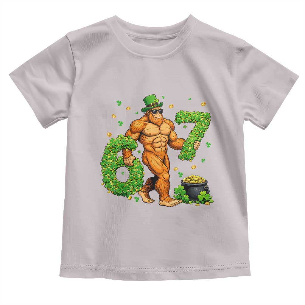 67 St Patricks Day Toddler T Shirt Funny Bigfoot Six Seven Shamrock Party Meme