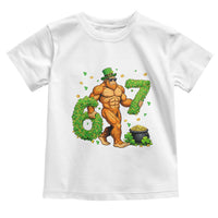 67 St Patricks Day Toddler T Shirt Funny Bigfoot Six Seven Shamrock Party Meme
