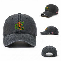 67 St Patricks Day Washed Cotton Baseball Cap Funny Bigfoot Six Seven Shamrock Party Meme