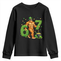 67 St Patricks Day Youth Sweatshirt Funny Bigfoot Six Seven Shamrock Party Meme